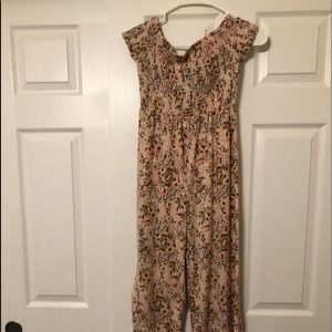 light pink floral jumpsuit